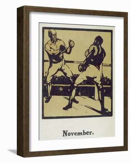The Month of November, from 'An Almanac of Twelve Sports', with Words by Rudyard Kipling, First Pub-William Nicholson-Framed Giclee Print
