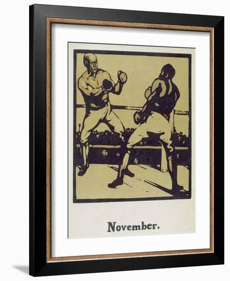 The Month of November, from 'An Almanac of Twelve Sports', with Words by Rudyard Kipling, First Pub-William Nicholson-Framed Giclee Print