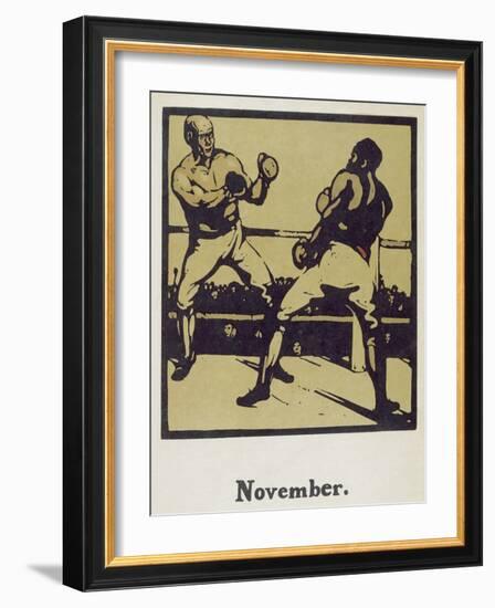 The Month of November, from 'An Almanac of Twelve Sports', with Words by Rudyard Kipling, First Pub-William Nicholson-Framed Giclee Print