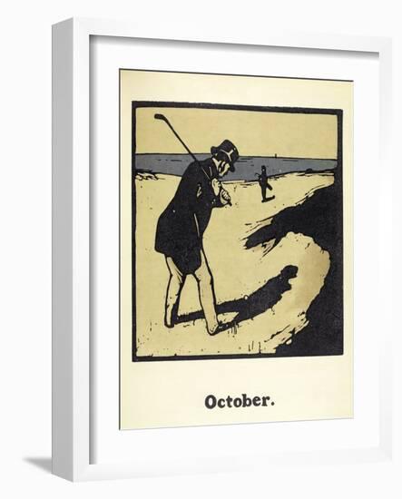 The Month of October, from 'An Almanac of Twelve Sports', with Words by Rudyard Kipling, First Publ-William Nicholson-Framed Giclee Print