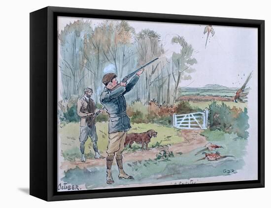 The Month of October: Pheasant Shooting-George Derville Rowlandson-Framed Premier Image Canvas