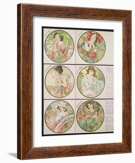 The Months, 1899-Alphonse Mucha-Framed Giclee Print