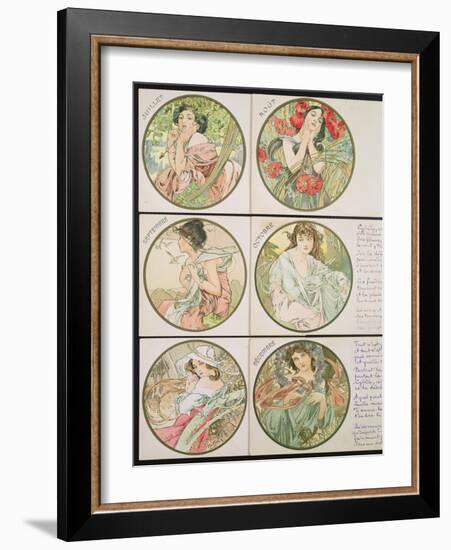 The Months, 1899-Alphonse Mucha-Framed Giclee Print