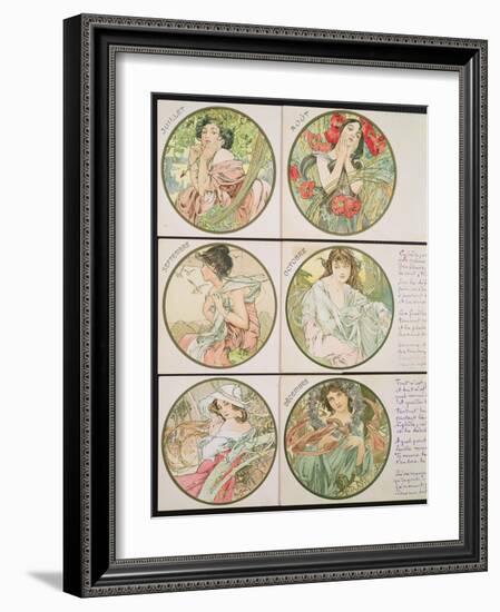 The Months, 1899-Alphonse Mucha-Framed Giclee Print