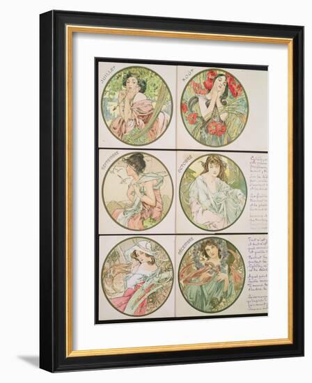 The Months, 1899-Alphonse Mucha-Framed Giclee Print