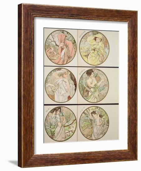 The Months, 1899-Alphonse Mucha-Framed Giclee Print