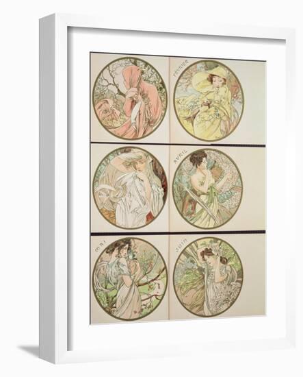 The Months, 1899-Alphonse Mucha-Framed Giclee Print