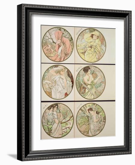 The Months, 1899-Alphonse Mucha-Framed Giclee Print