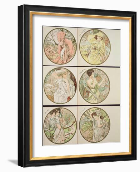 The Months, 1899-Alphonse Mucha-Framed Giclee Print