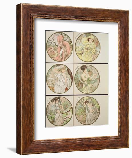 The Months, 1899-Alphonse Mucha-Framed Giclee Print