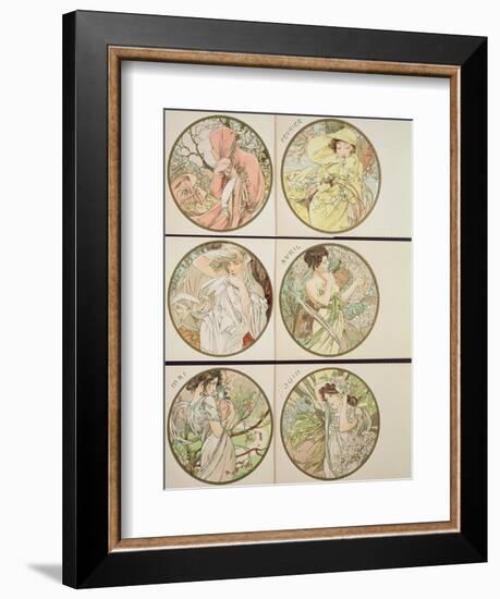 The Months, 1899-Alphonse Mucha-Framed Giclee Print