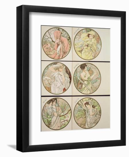 The Months, 1899-Alphonse Mucha-Framed Giclee Print