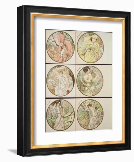 The Months, 1899-Alphonse Mucha-Framed Giclee Print