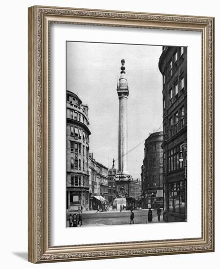 The Monument to the Great Fire, London, 1926-1927-McLeish-Framed Giclee Print