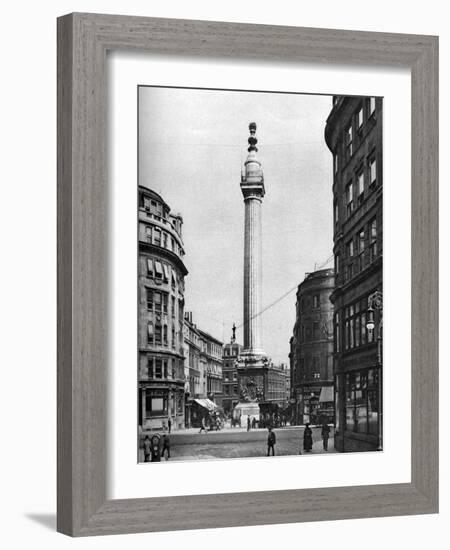 The Monument to the Great Fire, London, 1926-1927-McLeish-Framed Giclee Print