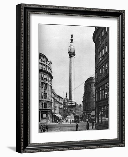 The Monument to the Great Fire, London, 1926-1927-McLeish-Framed Giclee Print