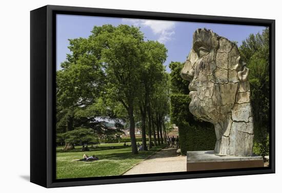 The Monumental Head by Igor Mitora in the Boboli Gardens, Florence, Tuscany, Italy-John Woodworth-Framed Premier Image Canvas