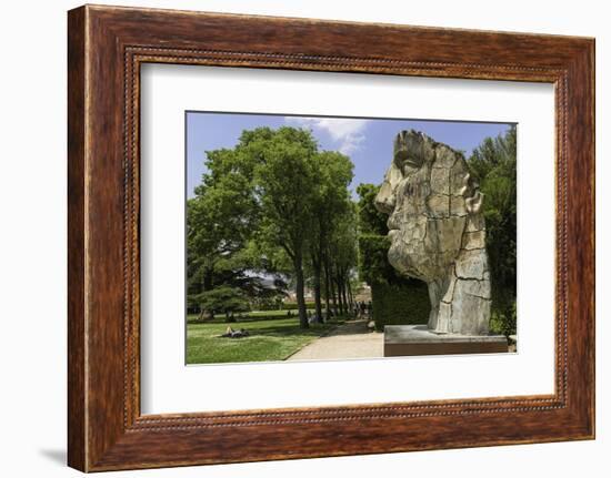 The Monumental Head by Igor Mitora in the Boboli Gardens, Florence, Tuscany, Italy-John Woodworth-Framed Photographic Print