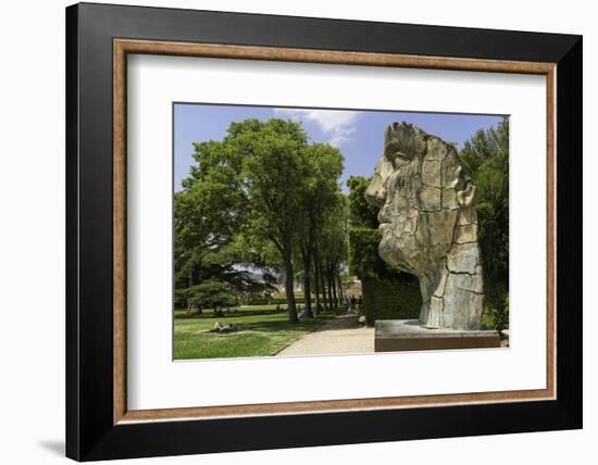 The Monumental Head by Igor Mitora in the Boboli Gardens, Florence, Tuscany, Italy-John Woodworth-Framed Photographic Print