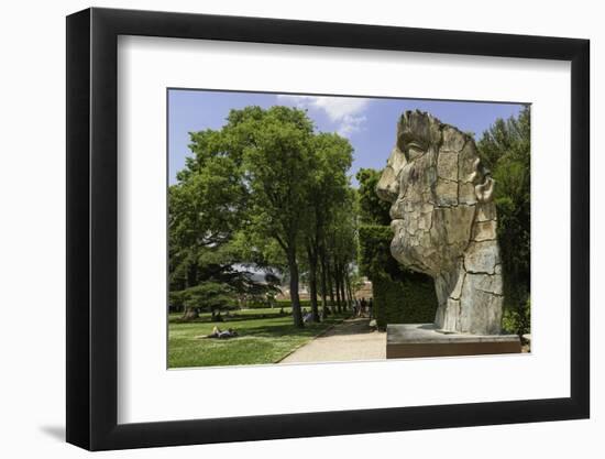 The Monumental Head by Igor Mitora in the Boboli Gardens, Florence, Tuscany, Italy-John Woodworth-Framed Photographic Print