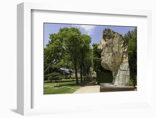 The Monumental Head by Igor Mitora in the Boboli Gardens, Florence, Tuscany, Italy-John Woodworth-Framed Photographic Print