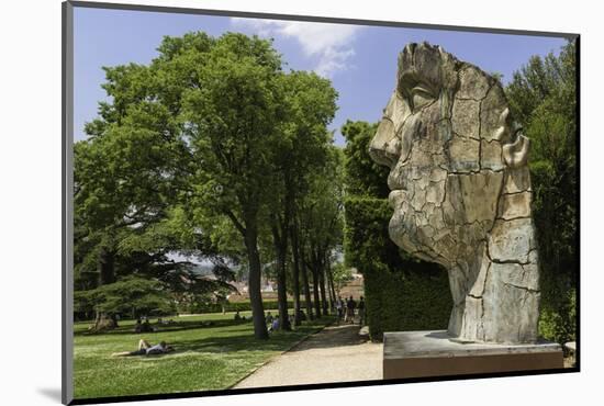 The Monumental Head by Igor Mitora in the Boboli Gardens, Florence, Tuscany, Italy-John Woodworth-Mounted Photographic Print