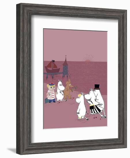 The Moomins Back on Dry Land After Their Treasure Hunt-Tove Jansson-Framed Art Print