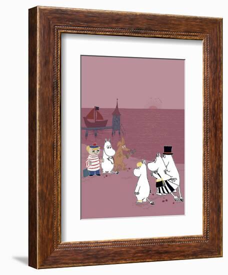 The Moomins Back on Dry Land After Their Treasure Hunt-Tove Jansson-Framed Art Print