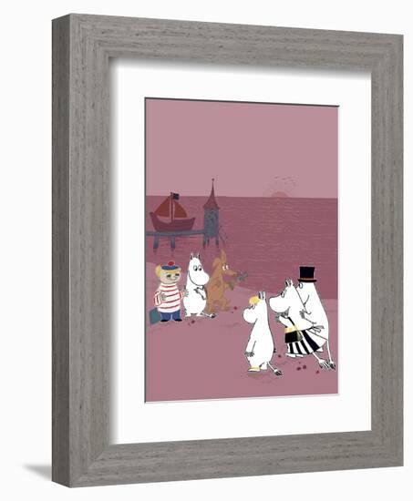 The Moomins Back on Dry Land After Their Treasure Hunt-Tove Jansson-Framed Art Print