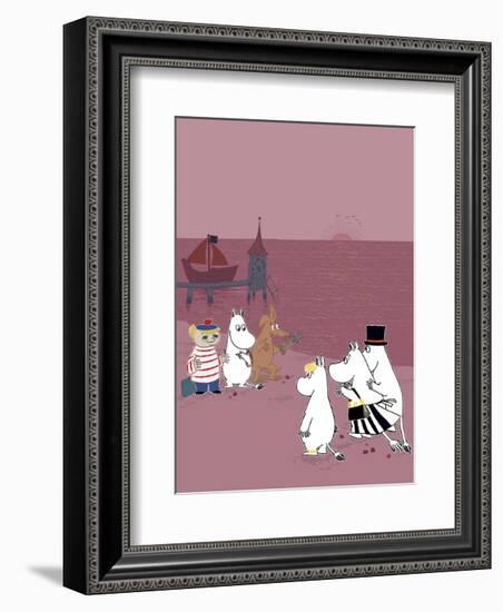 The Moomins Back on Dry Land After Their Treasure Hunt-Tove Jansson-Framed Art Print