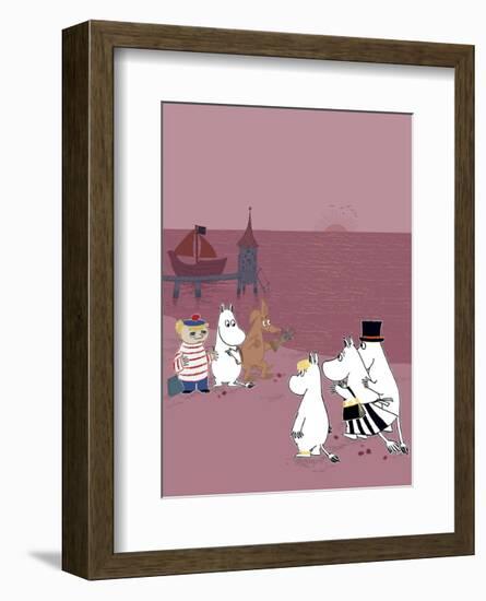 The Moomins Back on Dry Land After Their Treasure Hunt-Tove Jansson-Framed Art Print