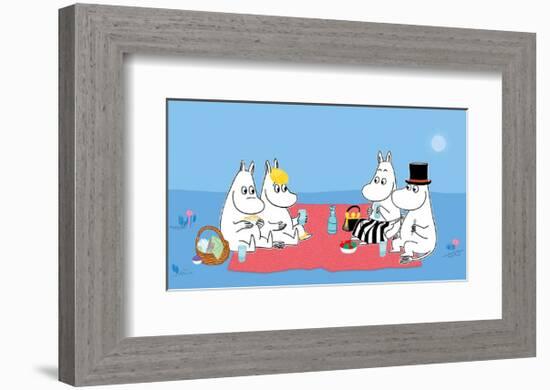 The Moomins Picnic-Tove Jansson-Framed Art Print