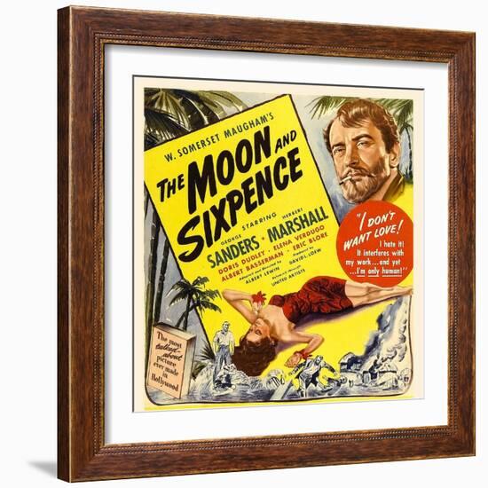 The Moon and Sixpence, Elena Verdugo, George Sanders on Window Card, 1942-null-Framed Photo