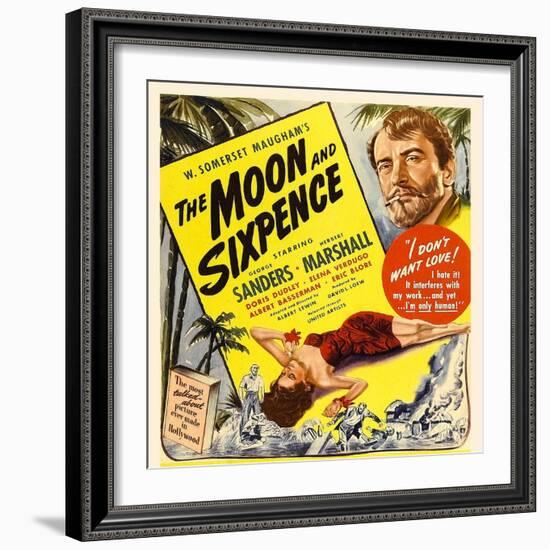 The Moon and Sixpence, Elena Verdugo, George Sanders on Window Card, 1942-null-Framed Photo