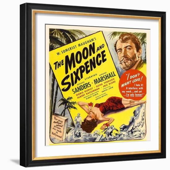 The Moon and Sixpence, Elena Verdugo, George Sanders on Window Card, 1942-null-Framed Photo