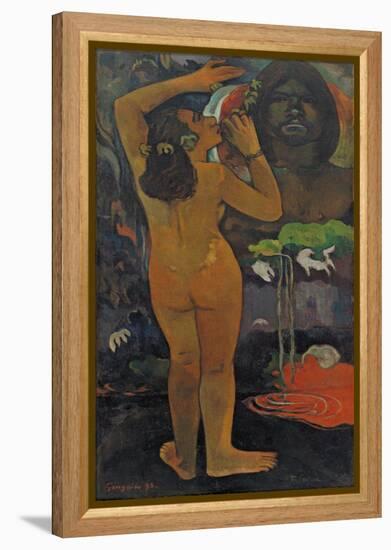 The Moon and the Earth, 1893 (Oil on Burlap)-Paul Gauguin-Framed Premier Image Canvas