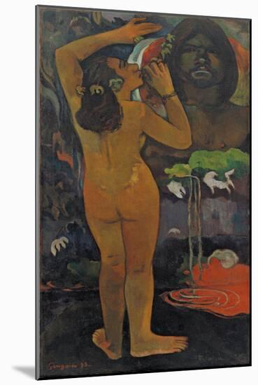 The Moon and the Earth, 1893 (Oil on Burlap)-Paul Gauguin-Mounted Giclee Print