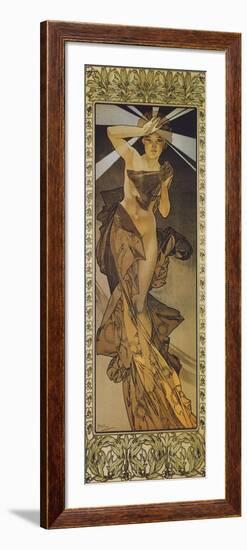 The Moon and the Stars: Morning Star, 1902 (Version B)-Alphonse Mucha-Framed Giclee Print