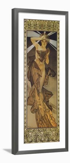 The Moon and the Stars: Morning Star, 1902 (Version B)-Alphonse Mucha-Framed Giclee Print