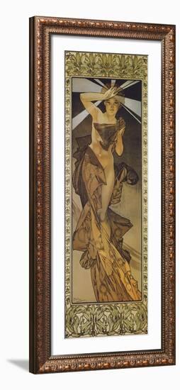 The Moon and the Stars: Morning Star, 1902 (Version B)-Alphonse Mucha-Framed Giclee Print