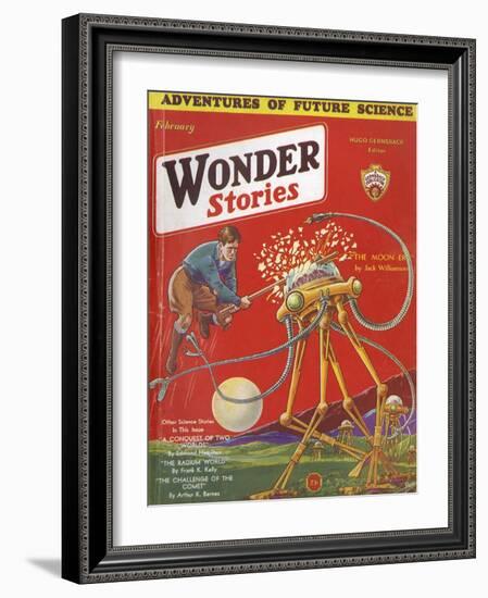 The Moon Era-Frank R Paul-Framed Art Print