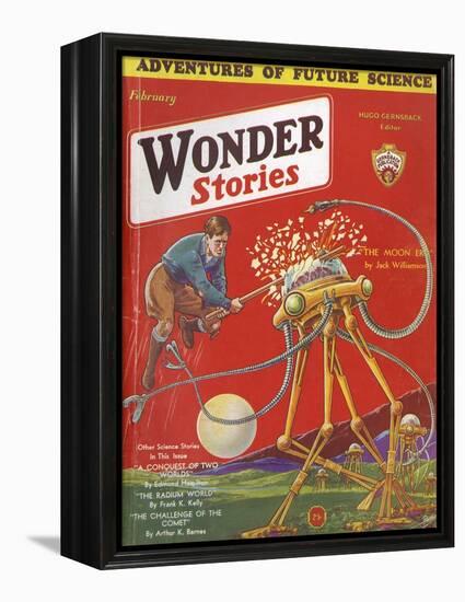 The Moon Era-Frank R Paul-Framed Stretched Canvas