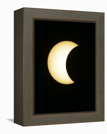 The Moon Partially Covers the Sun During the Peak of an Annular Eclipse Seen from Tel Aviv-null-Framed Premier Image Canvas