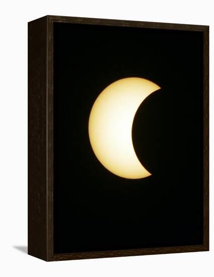 The Moon Partially Covers the Sun During the Peak of an Annular Eclipse Seen from Tel Aviv-null-Framed Premier Image Canvas