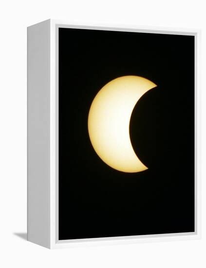 The Moon Partially Covers the Sun During the Peak of an Annular Eclipse Seen from Tel Aviv-null-Framed Premier Image Canvas