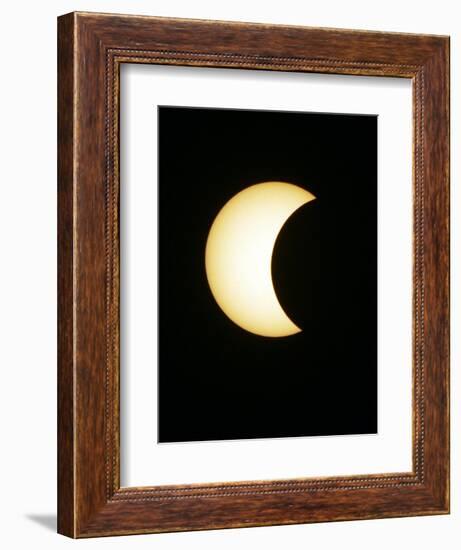 The Moon Partially Covers the Sun During the Peak of an Annular Eclipse Seen from Tel Aviv-null-Framed Photographic Print