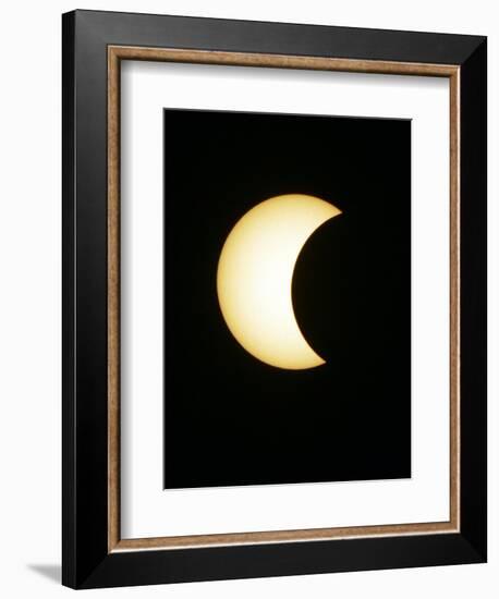 The Moon Partially Covers the Sun During the Peak of an Annular Eclipse Seen from Tel Aviv-null-Framed Photographic Print