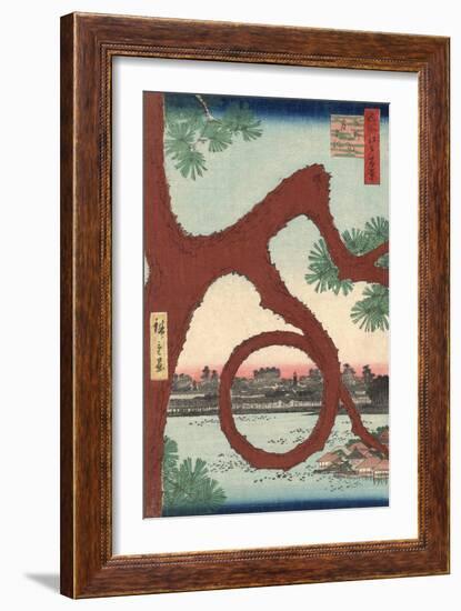 The Moon Pine on the Temple Precincts at Ueno-Ando Hiroshige-Framed Art Print