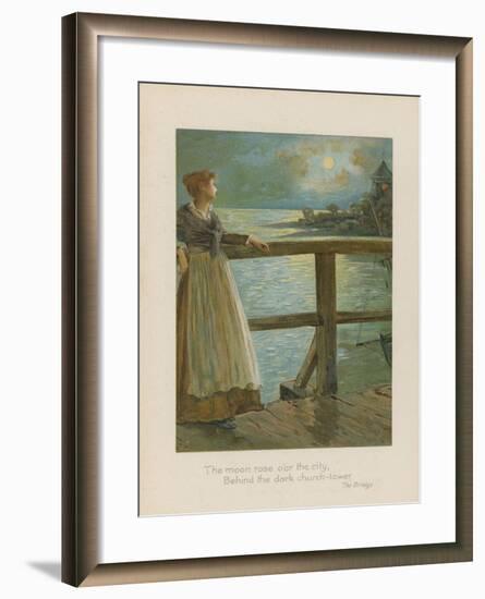 The Moon Rose over the City, Behind the Dark Church-Tower-Henry Marriott Paget-Framed Giclee Print