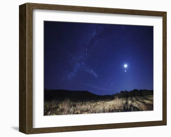 The Moon, Venus, Mars and Spica in a Quadruple Conjunction-Stocktrek Images-Framed Photographic Print